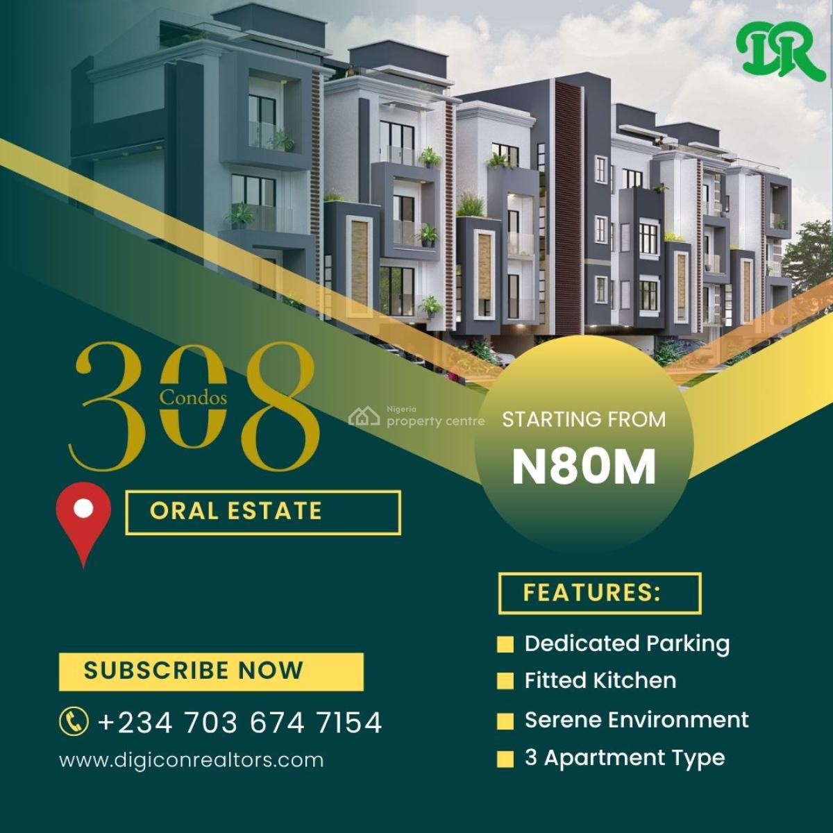 2 Bedroom Flat, Oral Estate, Ikota, Lekki, Lagos, Flat / Apartment for Sale
