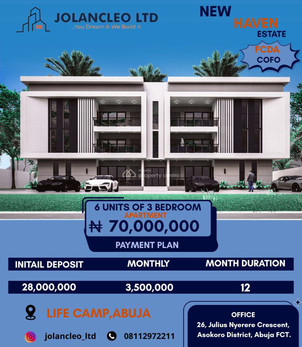 Luxury 3 Bedroom Apartment, Life Camp, Abuja, Flat / Apartment for Sale