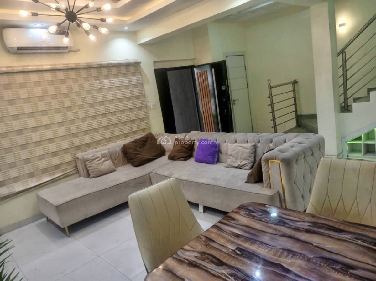 Furnished 2 Bedroom Duplex, Cyberville Estate Along Nike Art Gallery, Ikate, Lekki, Lagos, Terraced Duplex for Rent
