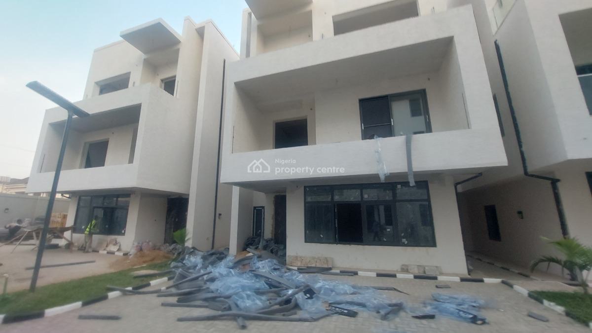 Newly Finished 5 Bedroom Serviced Terrace Duplex with Bq, Guzape District, Abuja, Terraced Duplex for Rent