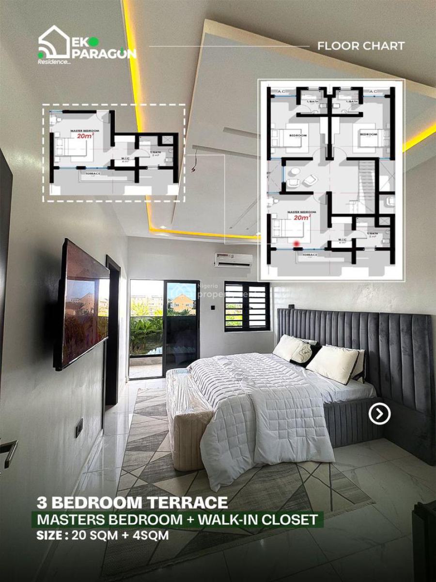 Affordable 3 Bedroom Hotel Styled Duplex, Eko Paragon Residence, Abijo, Lekki, Lagos, Terraced Duplex for Sale