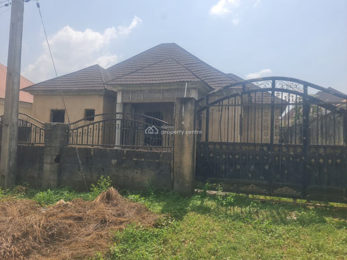 Solidly Built 3 Bedroom Bungalow with 1 Bedroom Bq, Estate Song Vom Road, Lugbe District, Abuja, Detached Bungalow for Sale