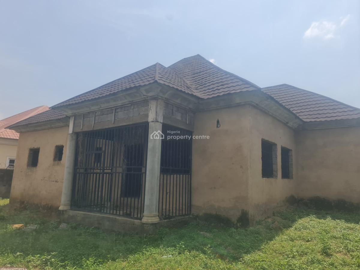 Solidly Built 3 Bedroom Bungalow with 1 Bedroom Bq, Estate Song Vom Road, Lugbe District, Abuja, Detached Bungalow for Sale