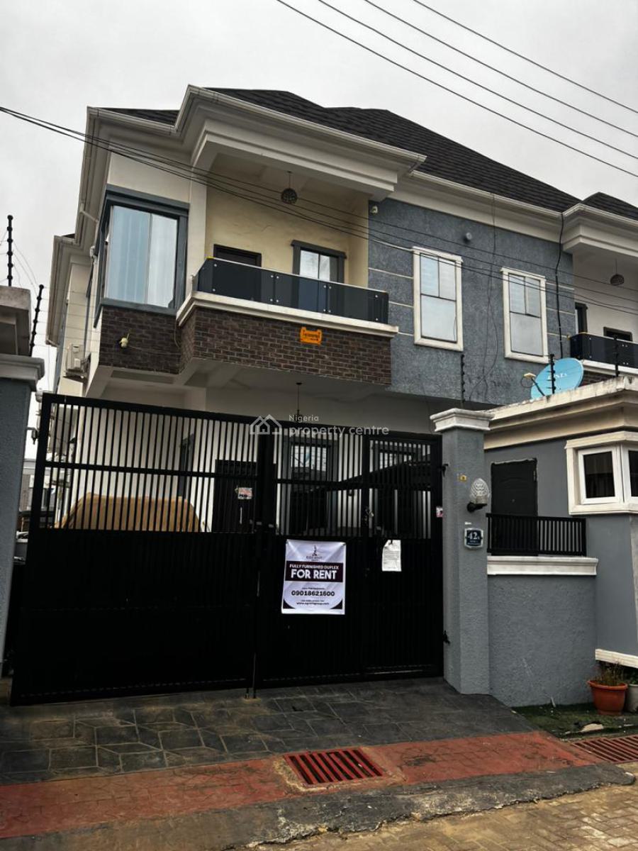 Privately Gated Fully Furnished 4  Bedroom Semi-detached Duplex, Ikota, Lekki, Lagos, Semi-detached Duplex for Rent