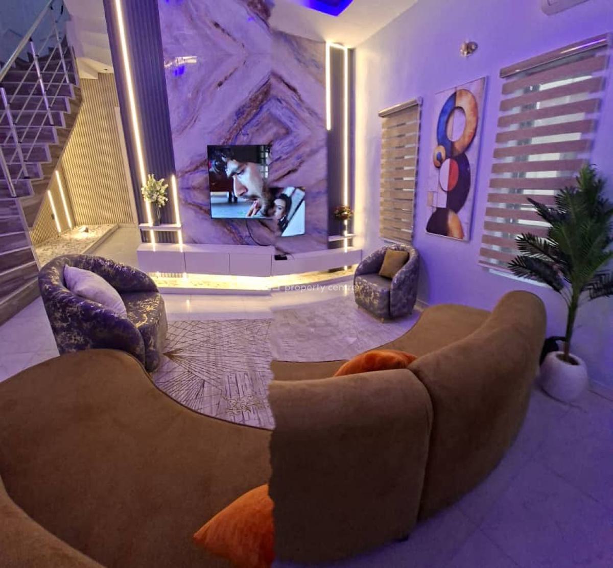 Daily, Monthly Brand New Tastefully Furnished Luxury 4 Bedroom, Chevron, Lekki, Lagos, Detached Duplex Short Let