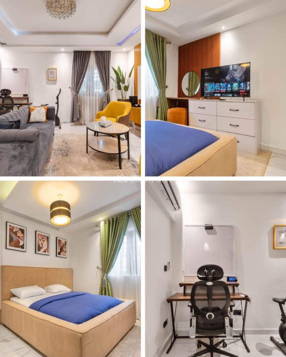 One Bedroom Apartment with a Workstation and Exercise Bike, Thomas Estate Ajah, Ajah, Lagos, Flat / Apartment Short Let