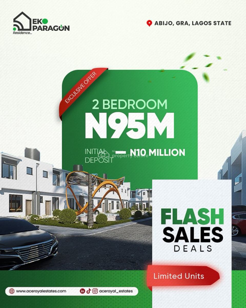 Well Designed 2 Bedroom with Registered Survey and Deed of Assignment, Eko Paragon Located  at Abijo Gra, Abijo, Lekki, Lagos, Terraced Duplex for Sale