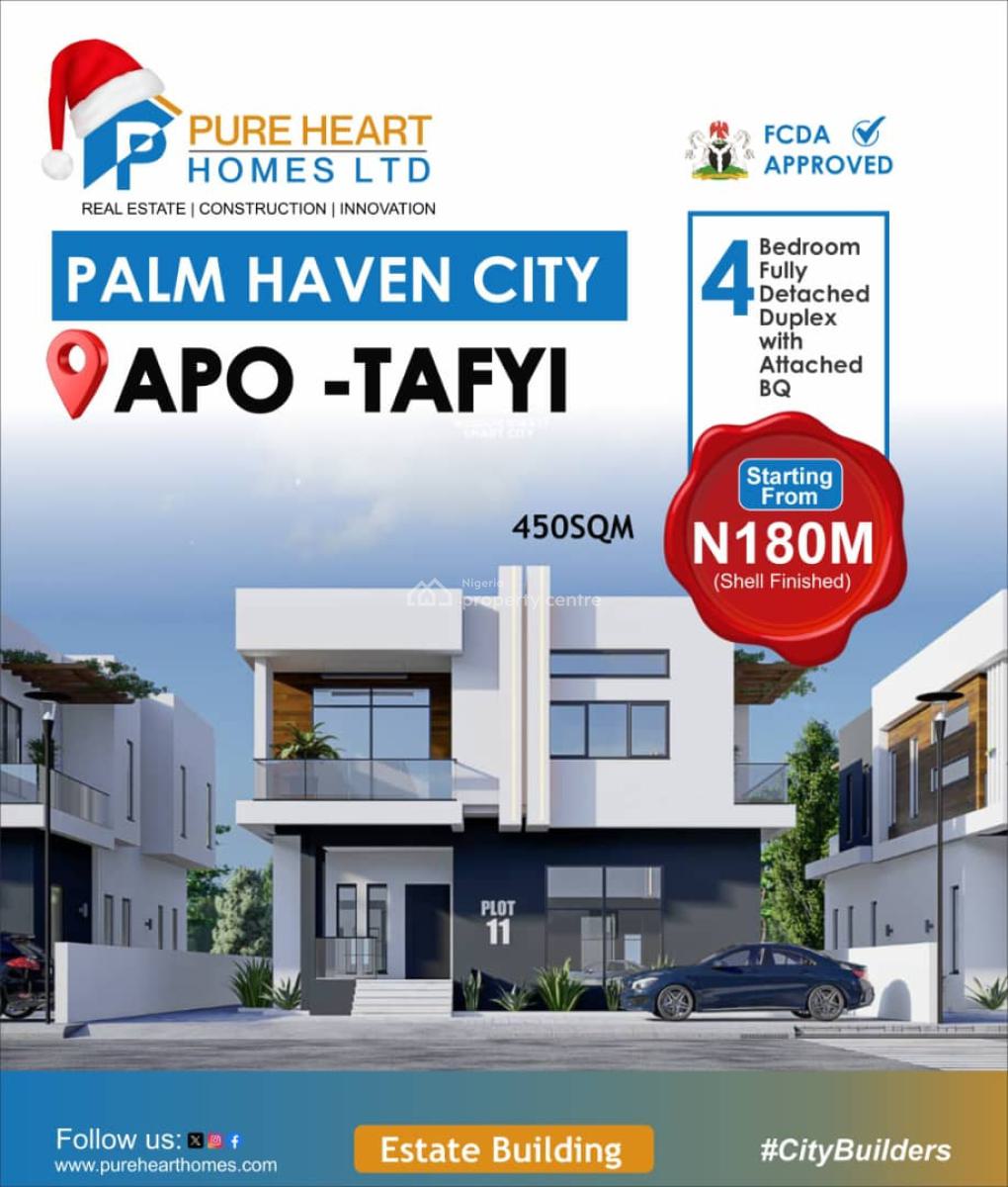 4-bedrooms Fully Detached Duplex with Bq, Palm Heaven City, Apo Tafyi, Apo, Abuja, Detached Duplex for Sale