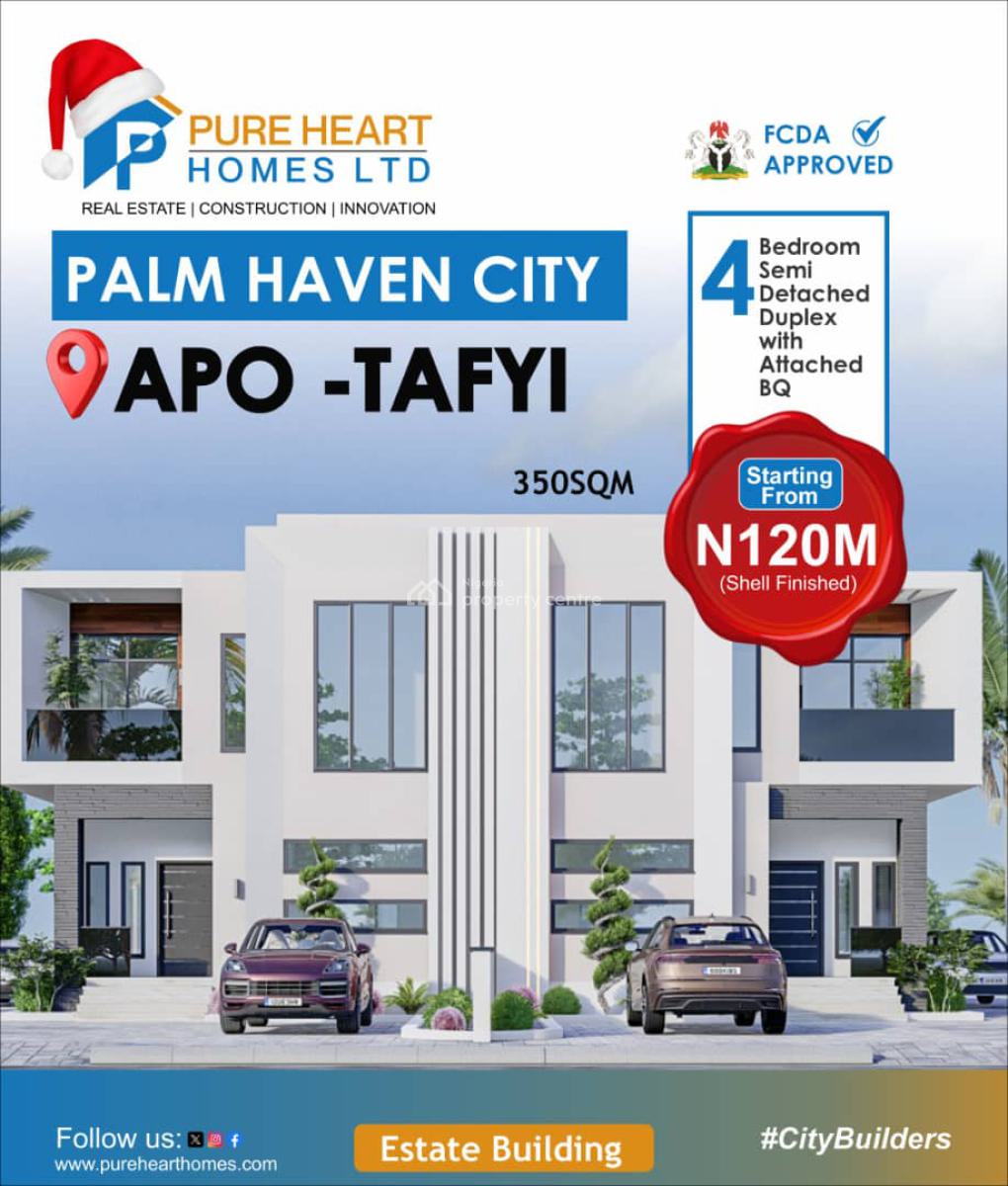 4-bedrooms Fully Detached Duplex with Bq, Palm Heaven City, Apo Tafyi, Apo, Abuja, Detached Duplex for Sale