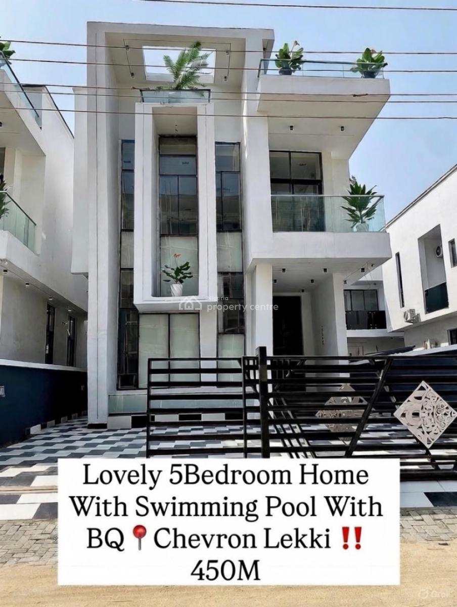 Contemporary 5 Bedroom Detached Duplex with Bq, Chevron, Lekki, Lagos, Detached Duplex for Sale