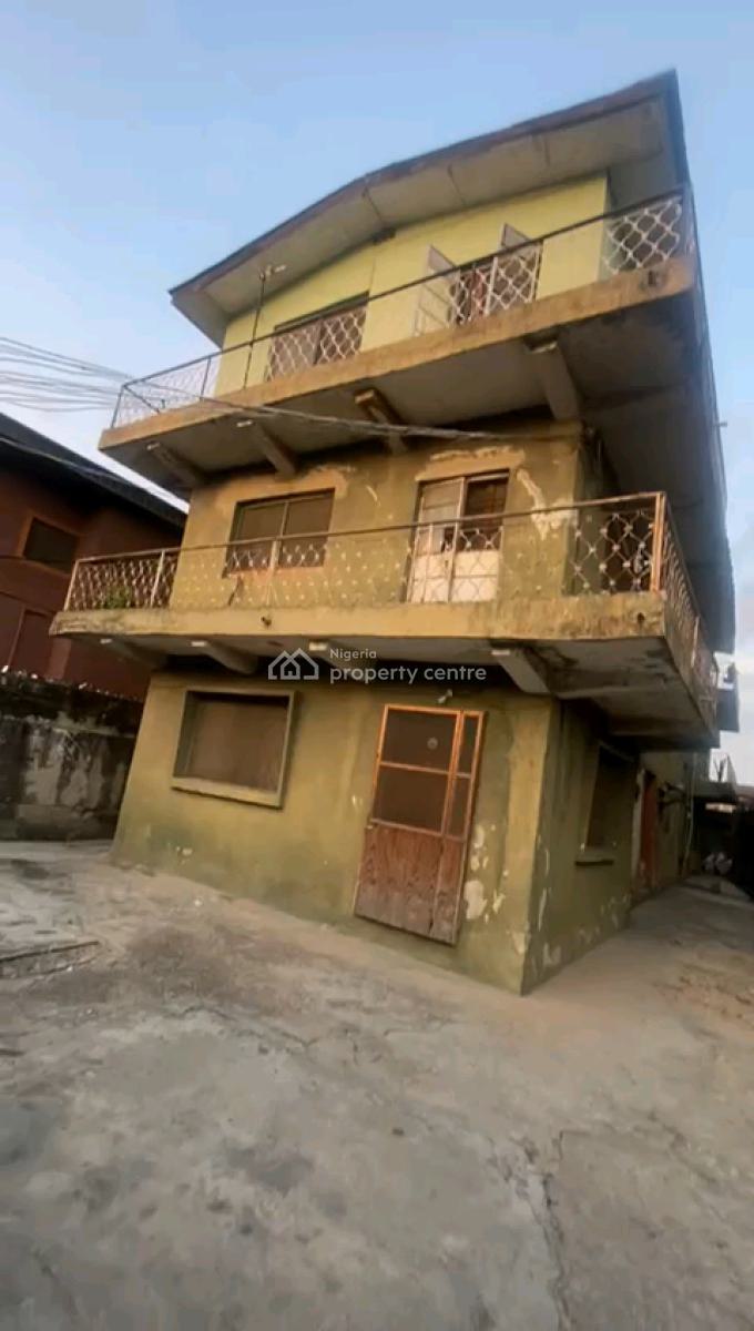 Demolishable Building (6 Units 2 Bedroom Flat) on Dry Land, Alh Jimoh Oladehinde, Ifako, Gbagada, Lagos, Block of Flats for Sale