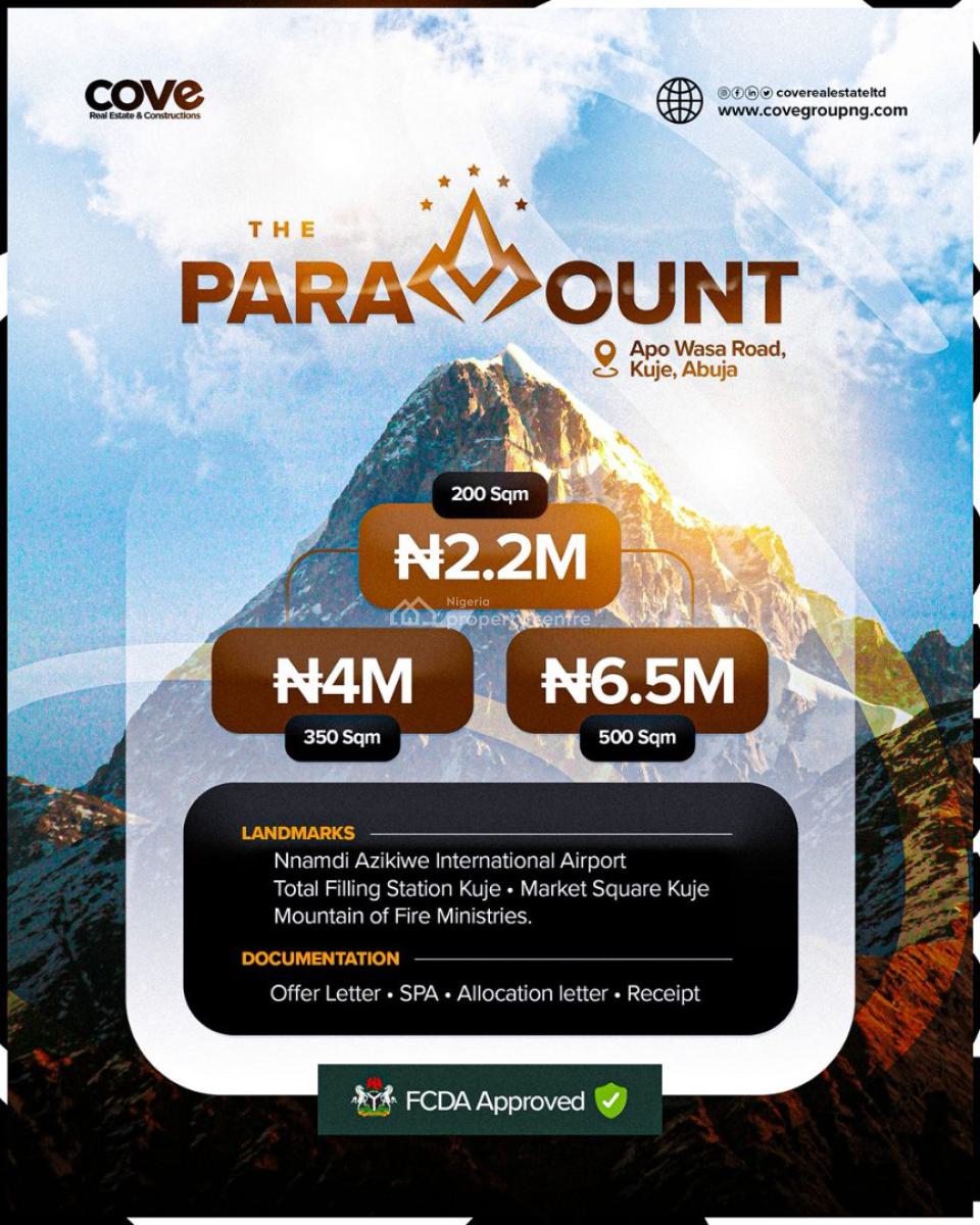 The Paramount --- Where Smart Investors Secure Tomorrow, Apo–wasa Road, Kuje, Abuja, Kuje, Abuja, Residential Land for Sale