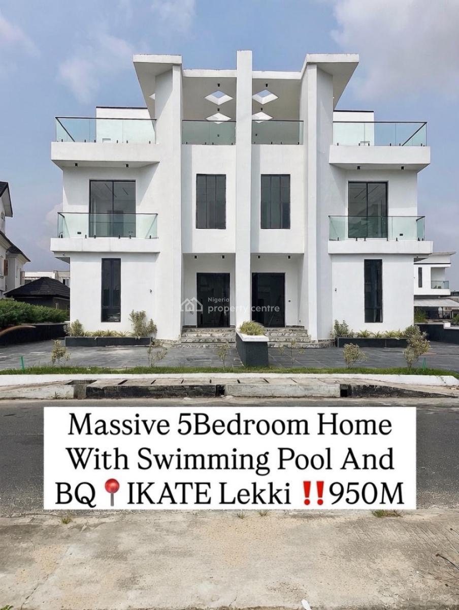 Contemporary 5 Bedroom Detached Duplex with Swimming Pool and Bq, Ikate, Ikate, Lekki, Lagos, Detached Duplex for Sale