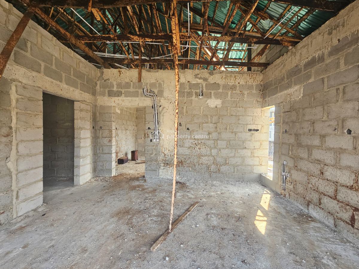 Carcass Spacious 3 Bedrooms Terrace House with Bq, Along Lekki-epe Expressway, Bogije, Ibeju Lekki, Lagos, Terraced Duplex for Sale