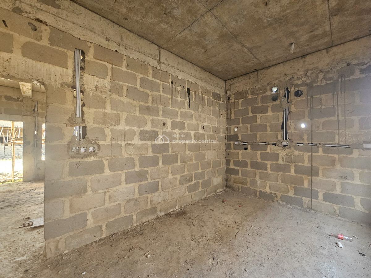 Carcass Spacious 3 Bedrooms Terrace House with Bq, Along Lekki-epe Expressway, Bogije, Ibeju Lekki, Lagos, Terraced Duplex for Sale