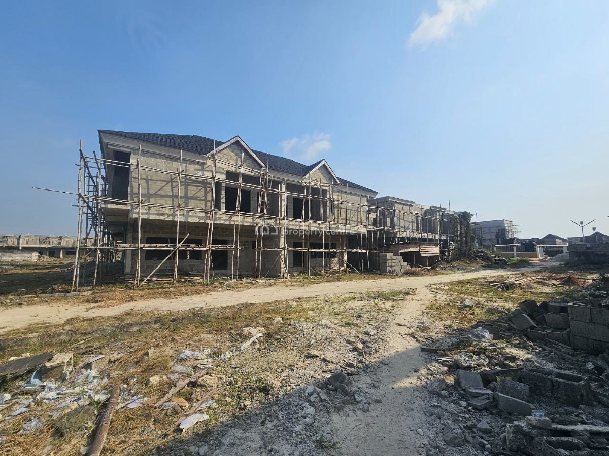 Carcass Spacious 3 Bedrooms Terrace House with Bq, Along Lekki-epe Expressway, Bogije, Ibeju Lekki, Lagos, Terraced Duplex for Sale