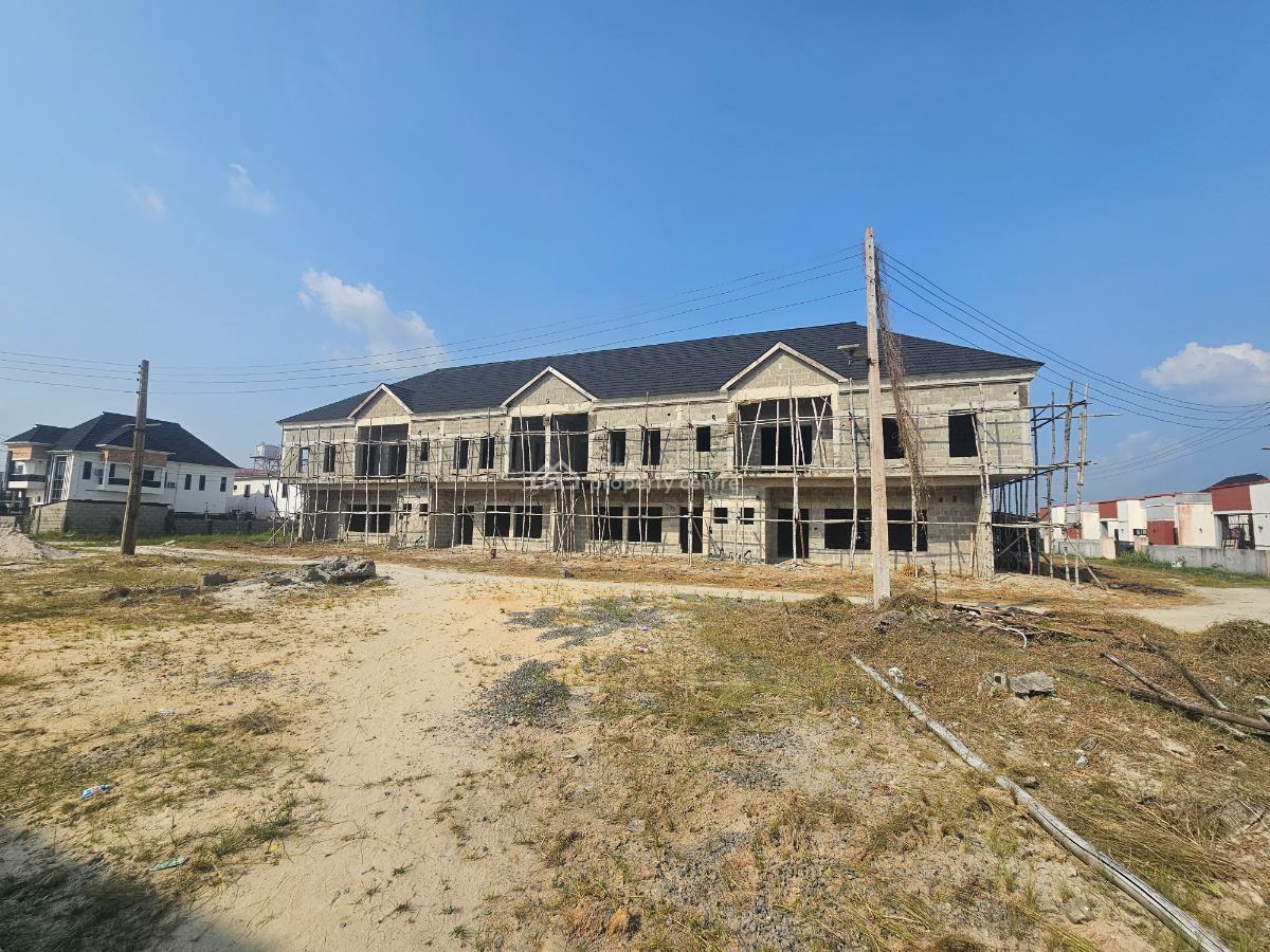 Carcass Spacious 3 Bedrooms Terrace House with Bq, Along Lekki-epe Expressway, Bogije, Ibeju Lekki, Lagos, Terraced Duplex for Sale