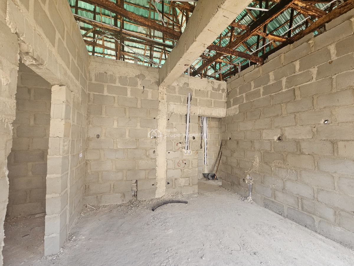 Carcass Spacious 3 Bedrooms Terrace House with Bq, Along Lekki-epe Expressway, Bogije, Ibeju Lekki, Lagos, Terraced Duplex for Sale