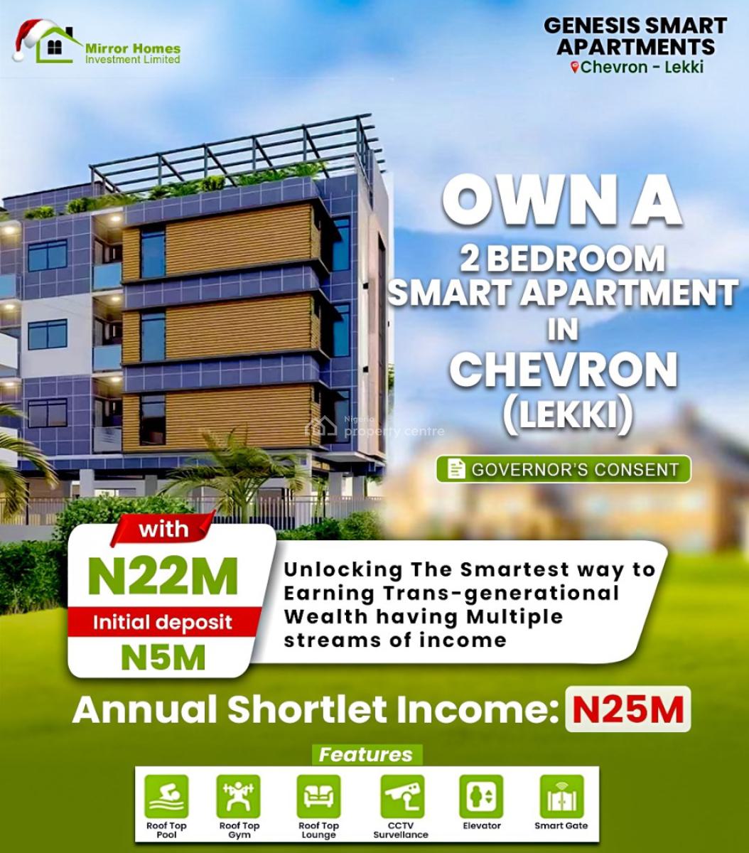 Luxury Two Bedroom Smaer Apartment, Chevron Drive, Lekki Phase 1, Lekki, Lagos, Block of Flats for Sale