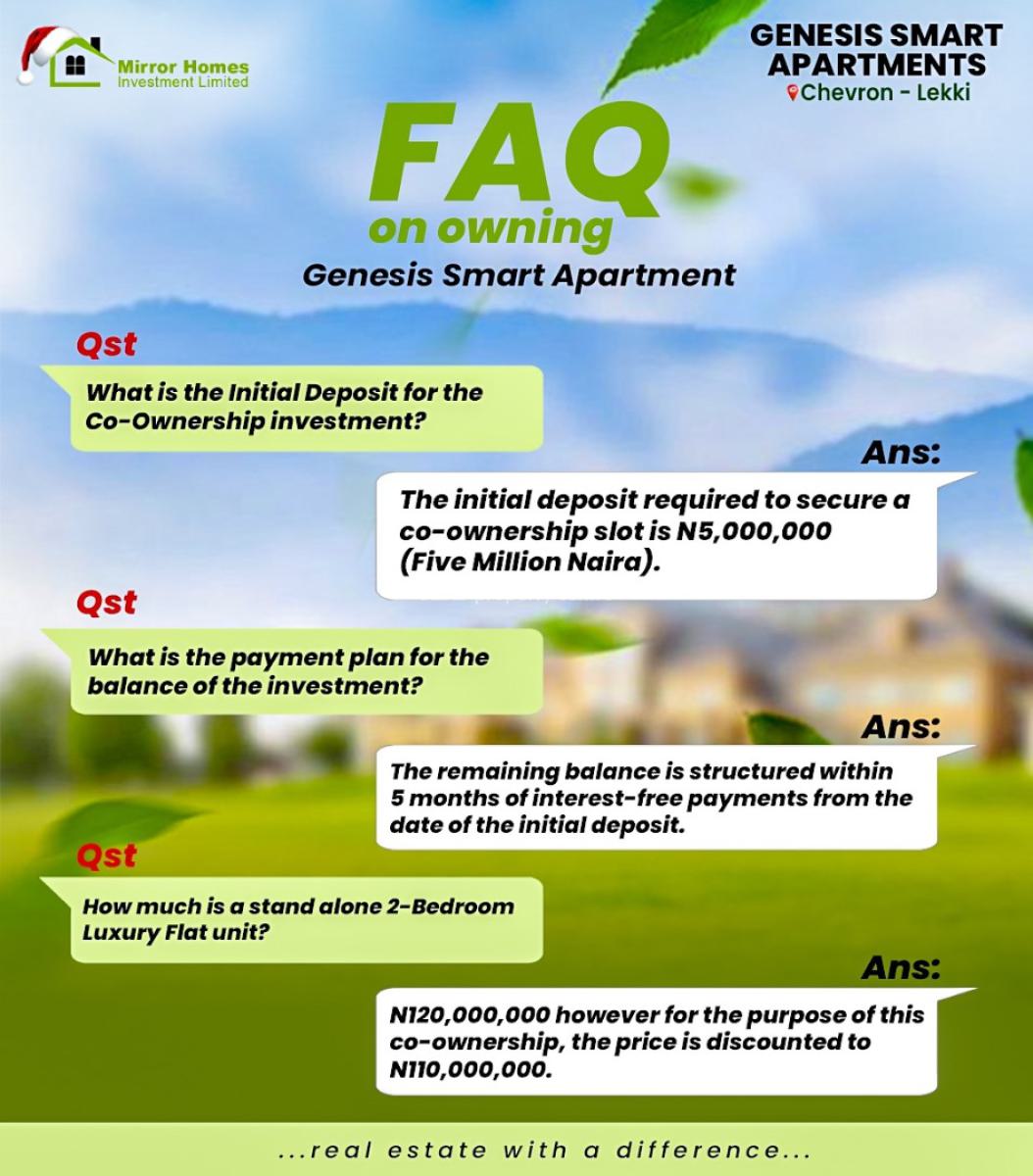 Luxury Two Bedroom Smaer Apartment, Chevron Drive, Lekki Phase 1, Lekki, Lagos, Block of Flats for Sale