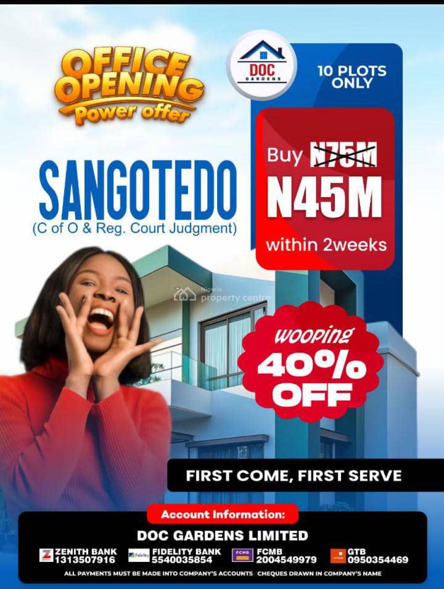 Dry Table Land Behind Novare Shoprite, Sangotedo, Monastery Road, Sangotedo, Lekki, Lagos, Residential Land for Sale