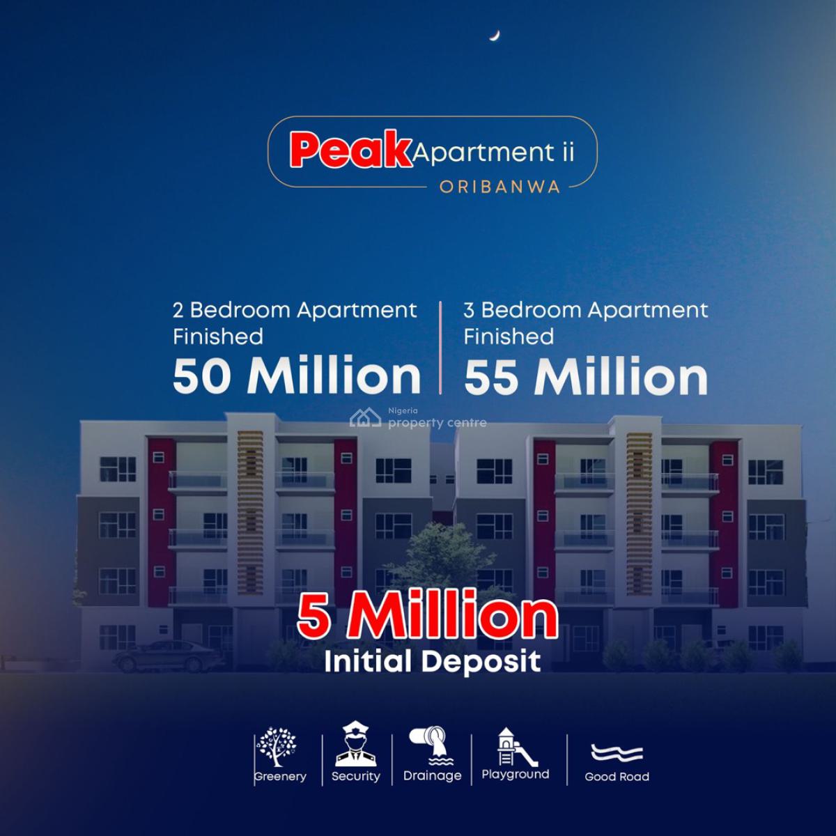 Luxury 2 Bedroom Apartments in a Serene Location, Peak Phase Two Apartment Oribanwa, Ibeju Lekki, Lagos, Block of Flats for Sale