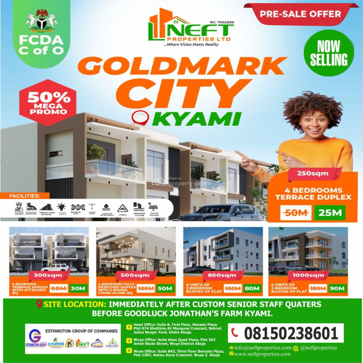 Residential Estate with Fcda C of O, Goldmark City Estate, Kyami, Abuja, Residential Land for Sale