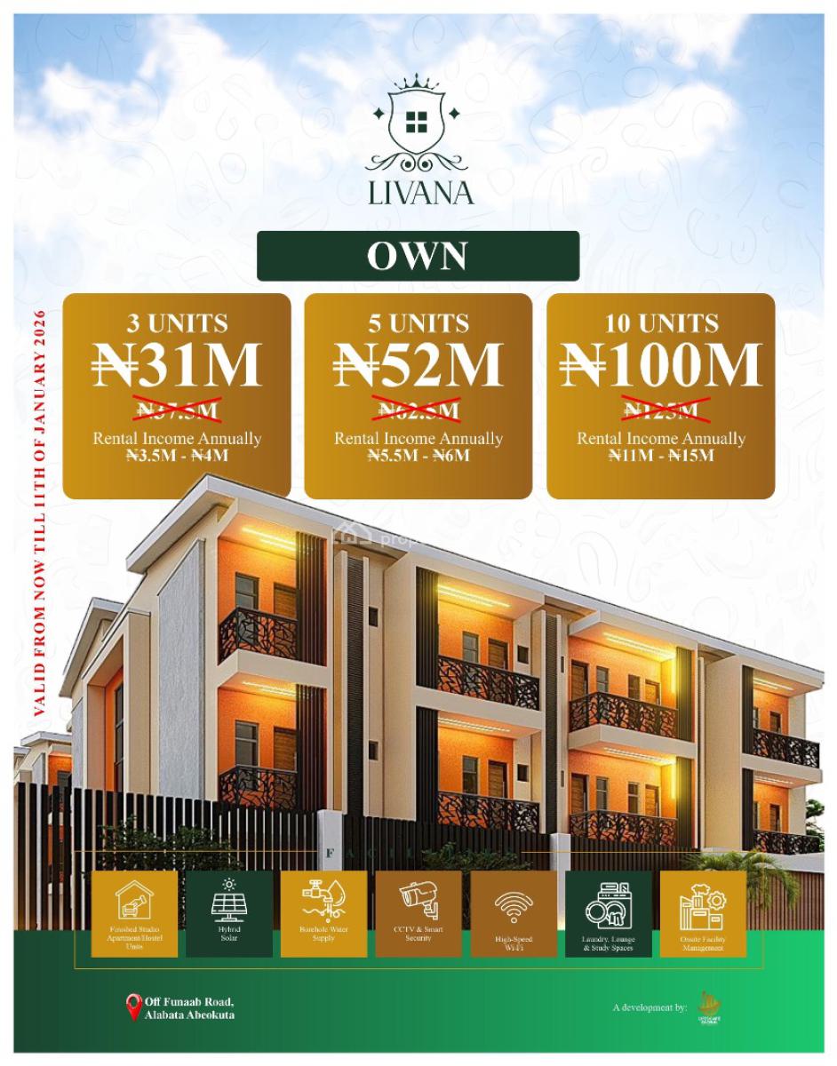 Own Multiple Units at Livana Hostel Apartment, Federal University of Agriculture, Funaab, Alabata, Abeokuta North, Ogun, Hostel for Sale