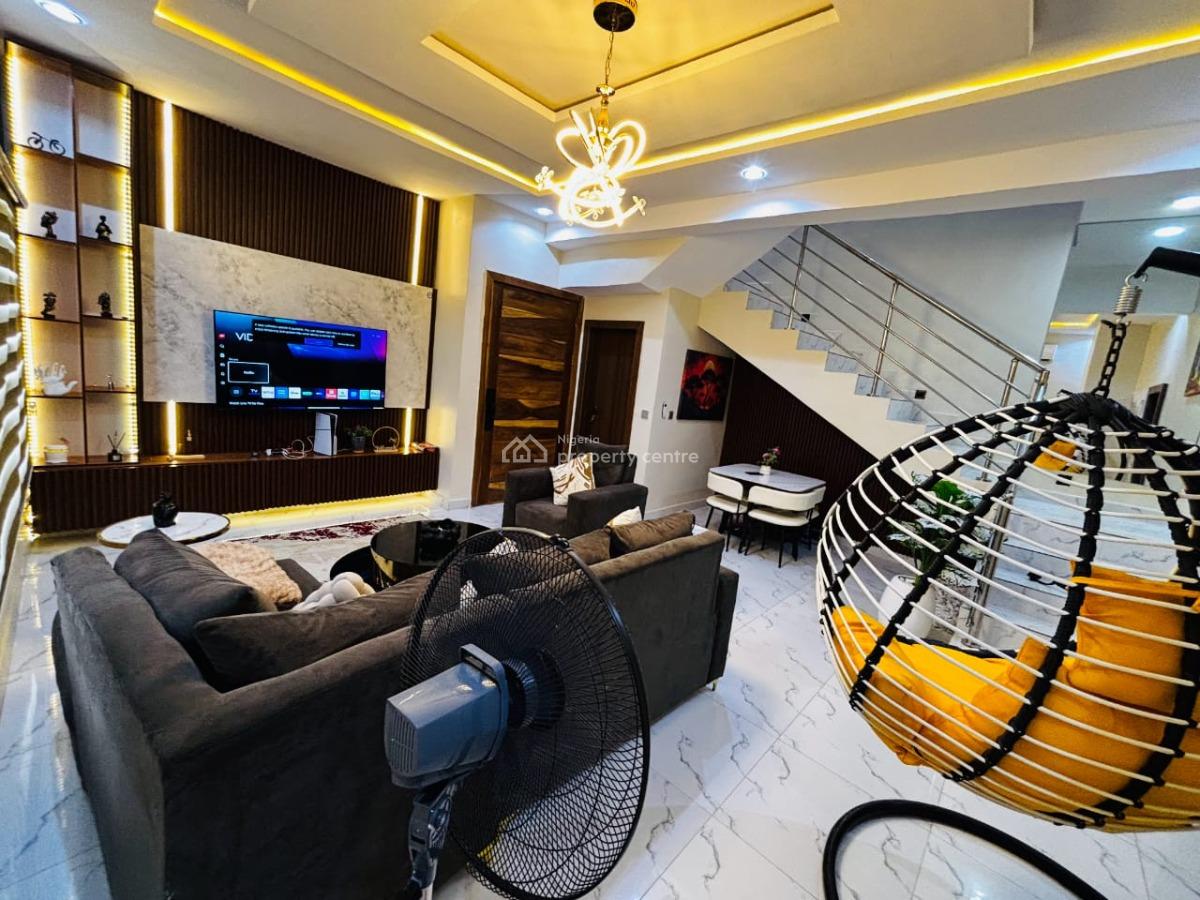 Brand New 2 Bedrooms Sea-view Duplex with Ps5 & Swimming Pool, Bloom Haven Residence, Ikate Elegushi, Lekki, Lagos, Terraced Duplex Short Let