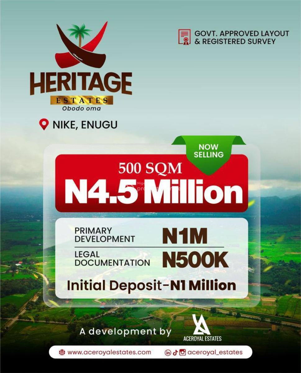 Affordable Land with Approved Layout, Nike, Enugu, Enugu, Enugu, Land for Sale