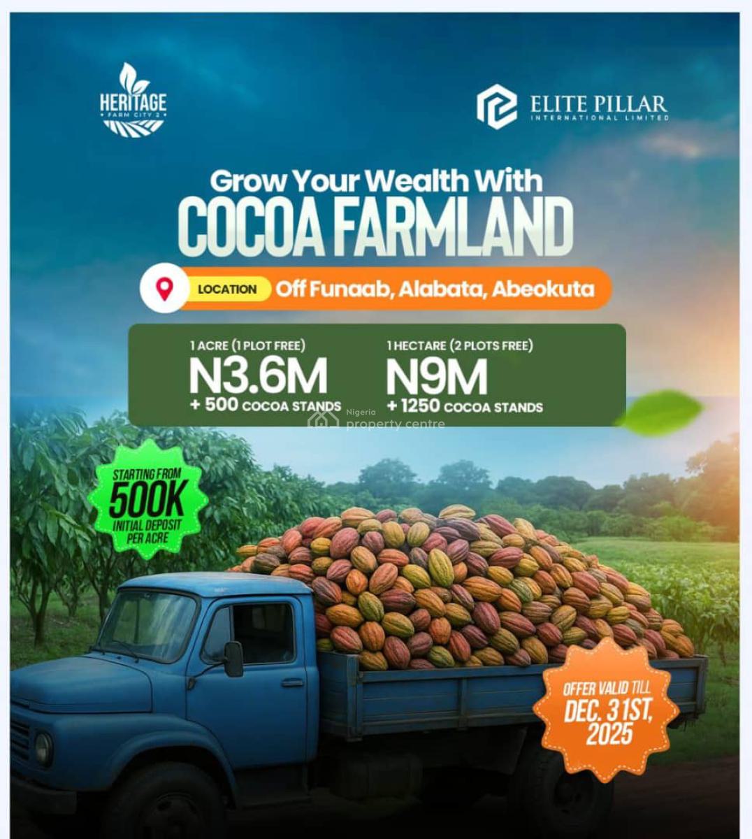 Turn Land Into Cashflow   Invest in High-yield Plantations Today, Heritage Farm City Phase 2, Odeda, Ogun, Land for Sale