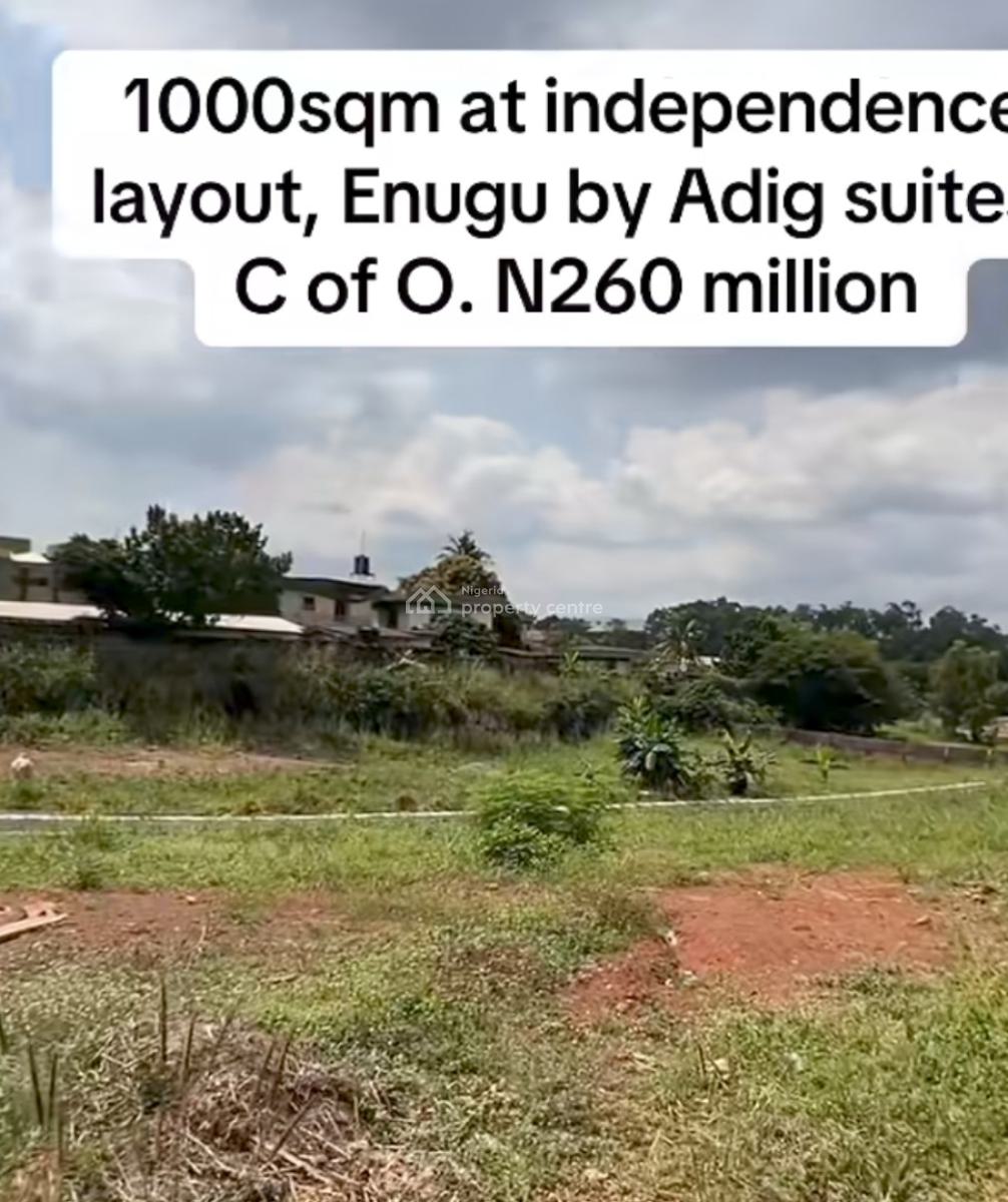 1000sqm Bareland, By Adig Suites, Independence Layout, Enugu, Enugu, Residential Land for Sale