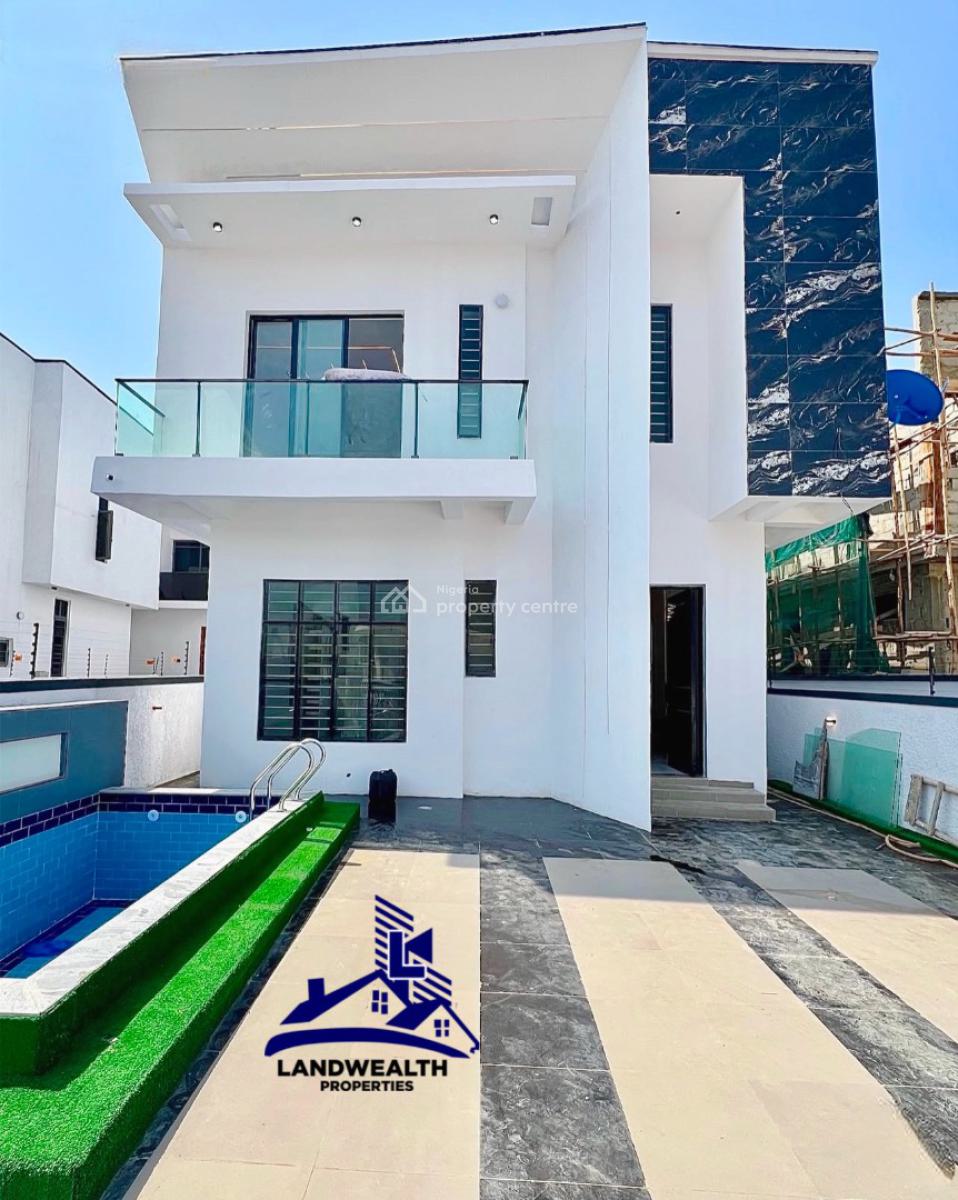 Luxury 5 Bedroom Fully Detached Swimming Pool Duplex with Bq, Secure Estate at Ikota Lekki, Ikota, Lekki, Lagos, Detached Duplex for Sale