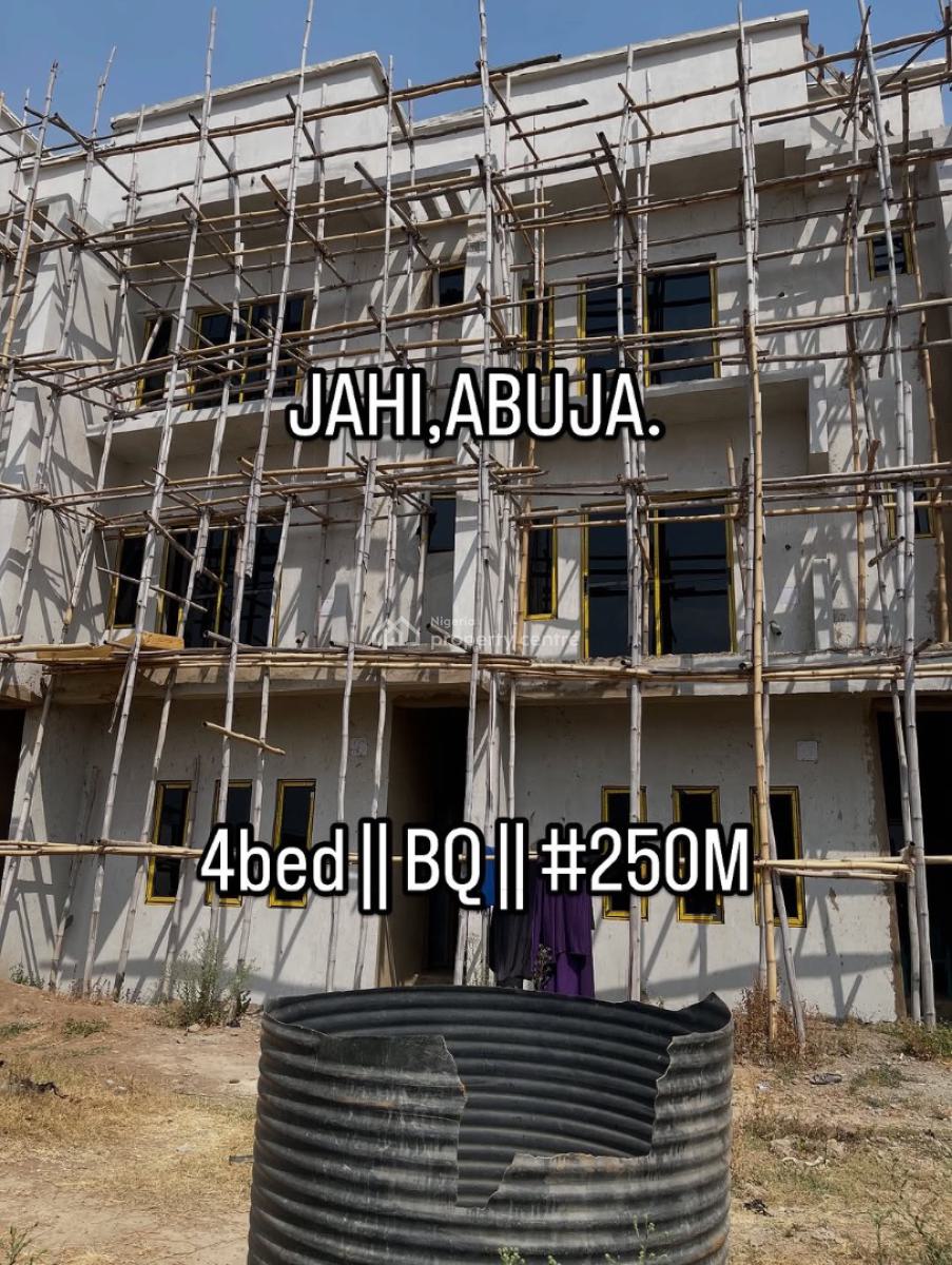 New 4 Bedroom Terrace Duplex 2 Living Rooms + Boys Quarters, Jahi, Abuja, Terraced Duplex for Sale