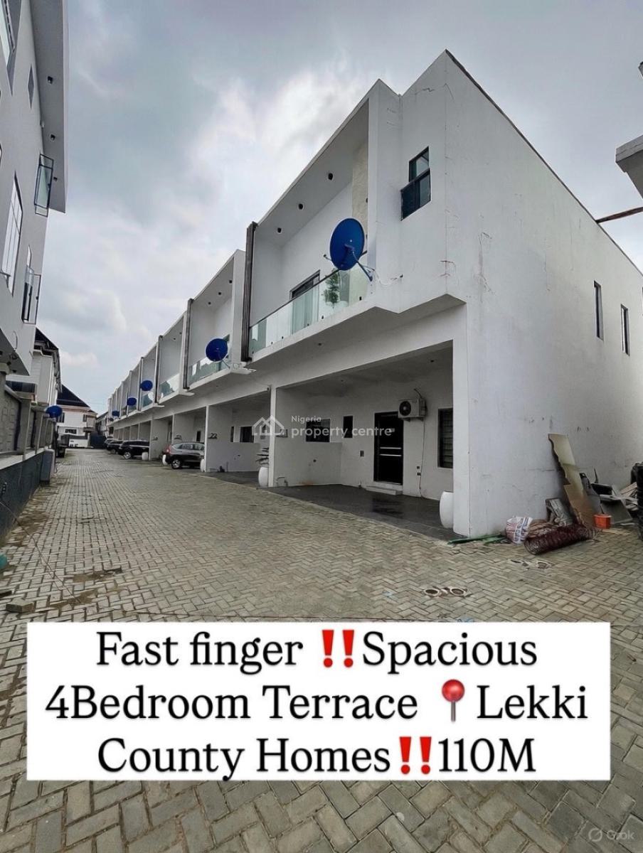 Lovely 4 Bedroom Terrace Duplex with Bq, Ikota, Ikota, Lekki, Lagos, Terraced Duplex for Sale