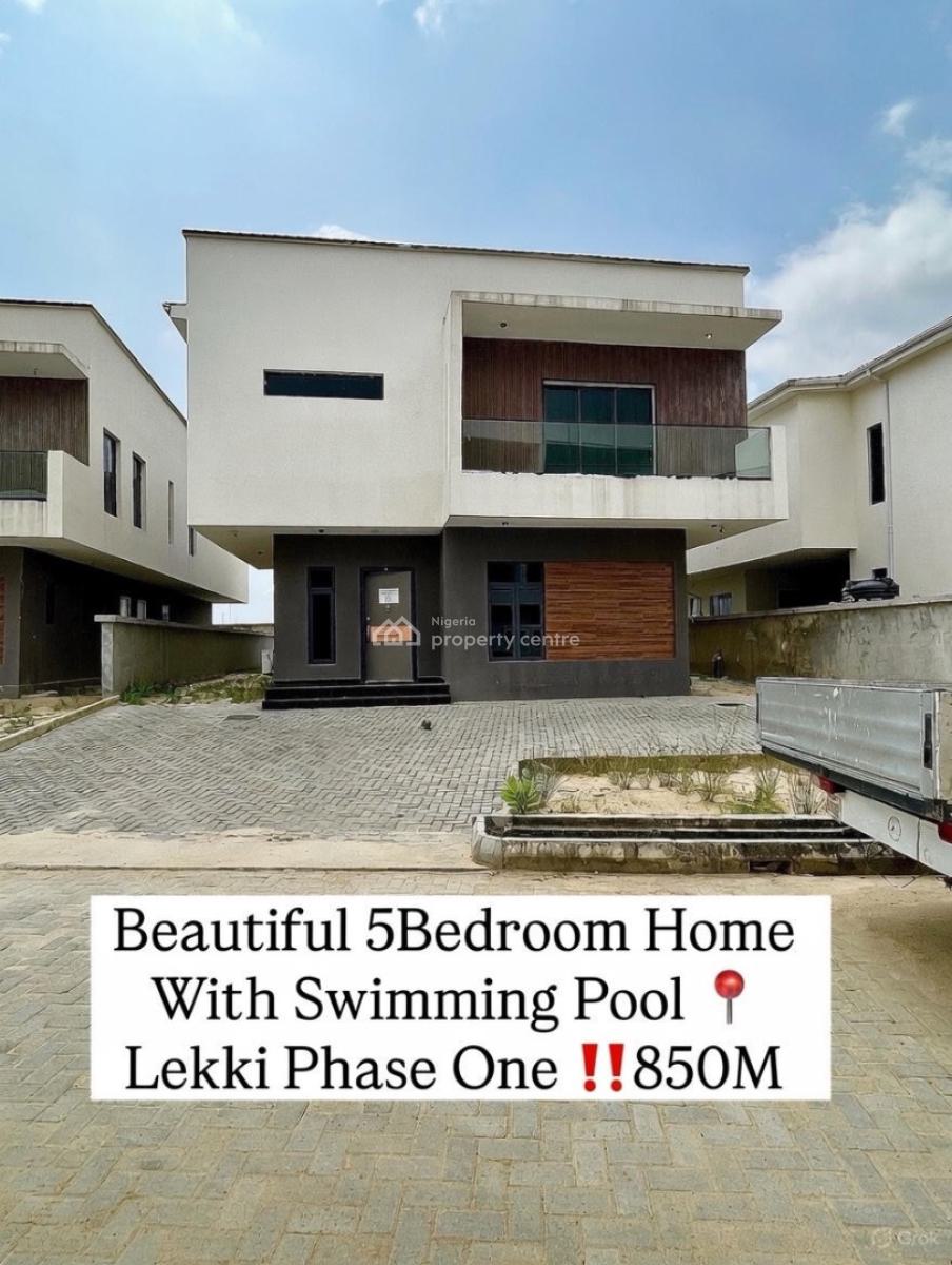 Contemporary 5 Bedroom Detached Duplex with Swimming Pool and Bq, Lekki Phase 1, Lekki Phase 1, Lekki, Lagos, Detached Duplex for Sale