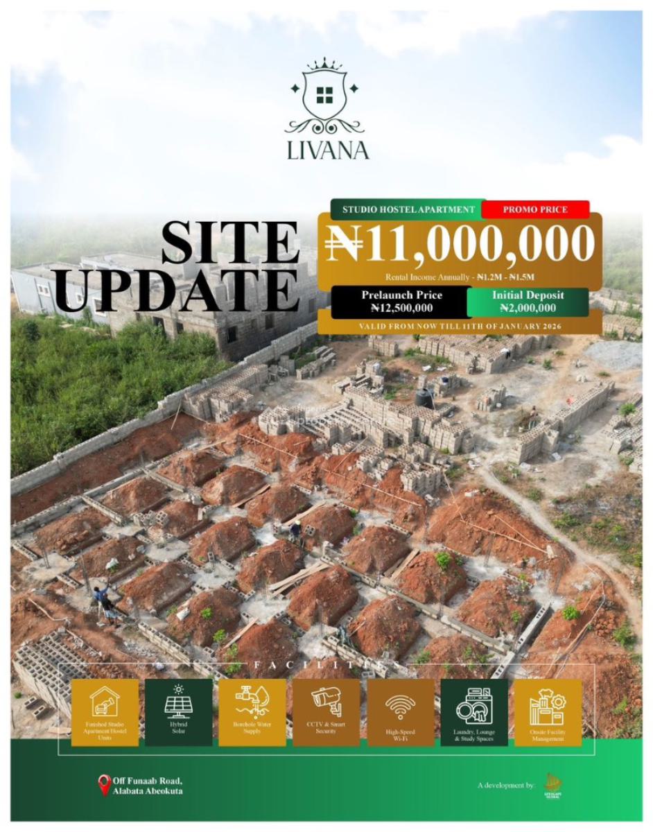Luxury Modern Hostel Apartment with Flexible Payment Plan Opp Funaab, Make 1.5m Annually By Owning Livana Hostel Apartment, Abeokuta North, Ogun, Block of Flats for Sale