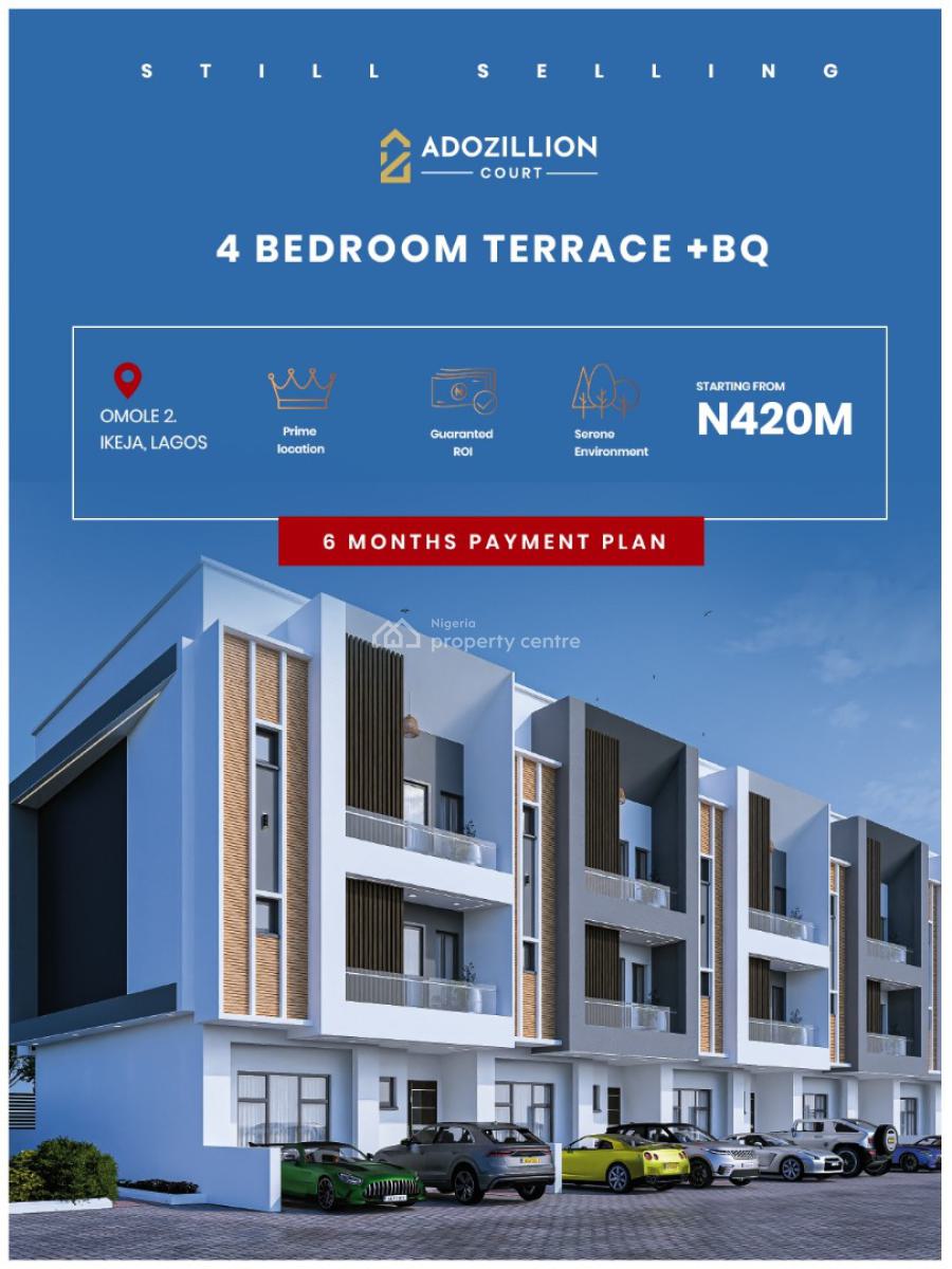 Specious Luxurious 4 Bedroom Terrace Duplex with Bq, Top Notch Premium Luxury Estate Amenities and Infrastructure, Omole Phase 2, Ikeja, Lagos, Terraced Duplex for Sale