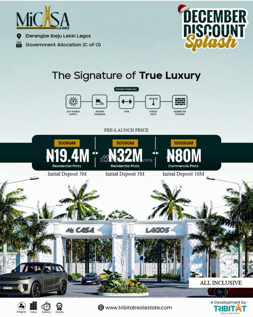 Buy and Build Estate Plots with C of O Title, Top Notch Premium Luxury Estate Facilities, Ibeju Lekki, Lagos, Residential Land for Sale