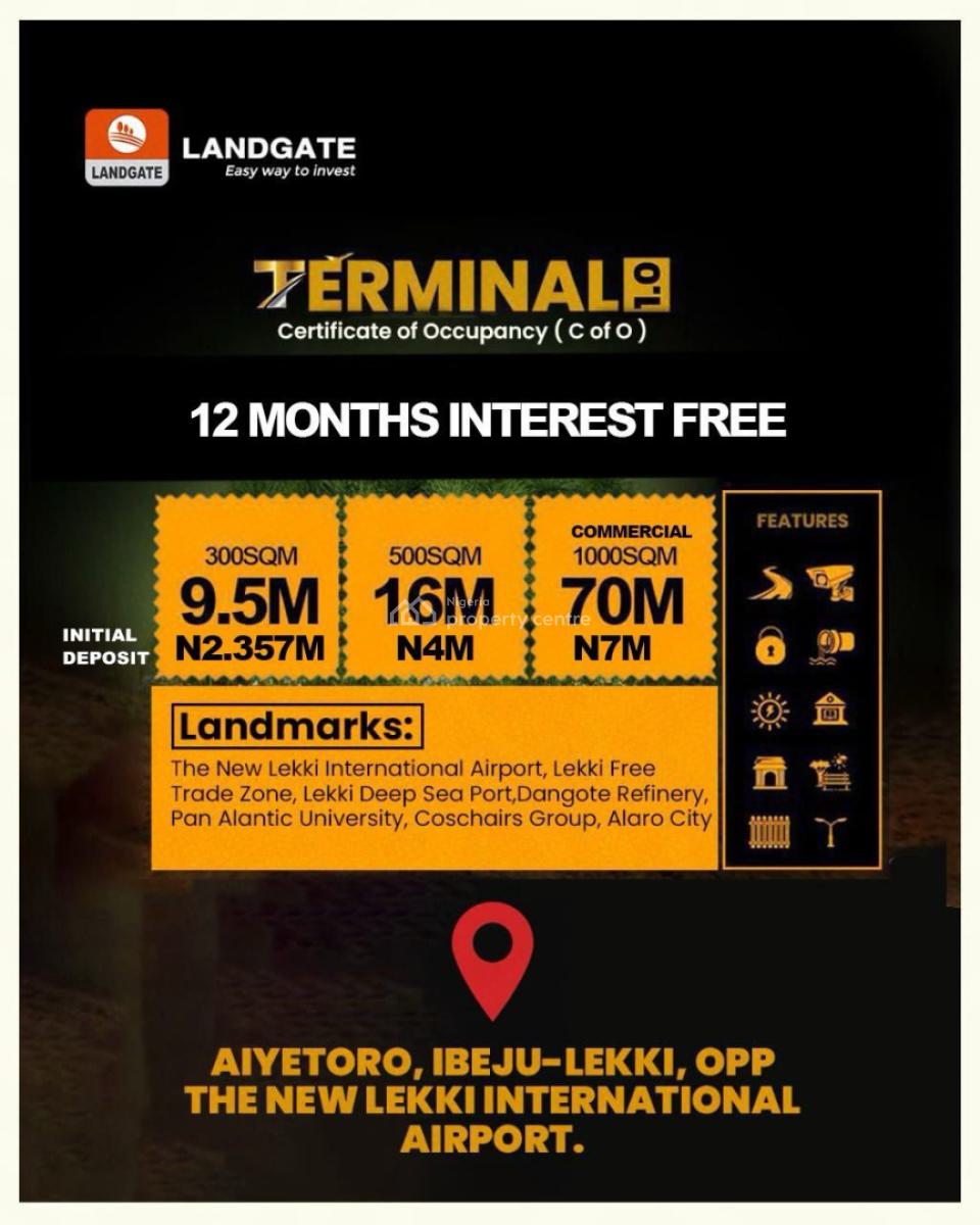 Commercial Estate Plots with C of O Title Facing The New Airport, Strategically Located in The Hearts of The New Lagos Aiyetoro, Ibeju Lekki, Lagos, Commercial Land for Sale