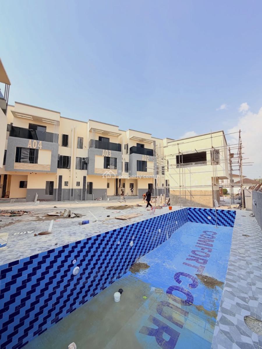 Architectural Masterpiece 5 Bedroom Terrace Duplex with a Bq & Pool, Ikeja, Lagos, Terraced Duplex for Sale