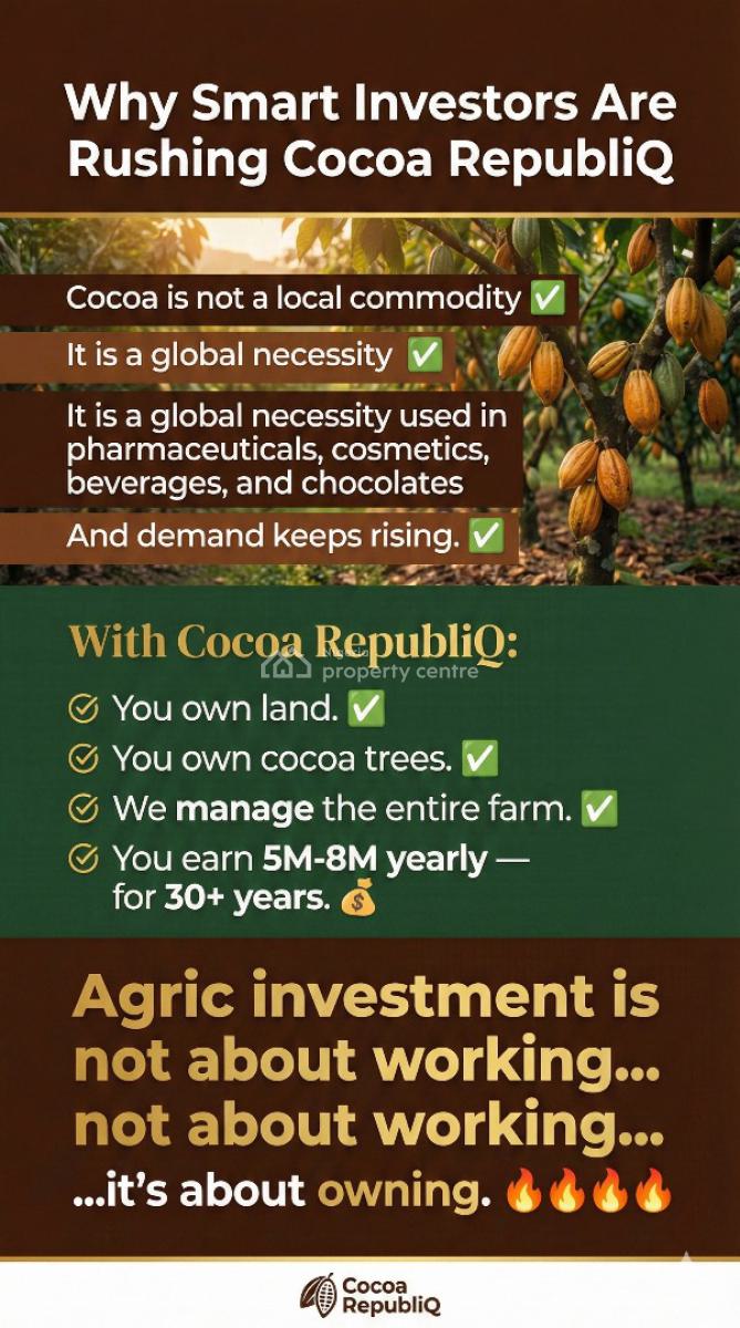 Profitable Deal on Cocoa for Smart Investors, Cocoa Republic,obafemi Owode,ogun, Obafemi Owode, Ogun, Commercial Land for Sale