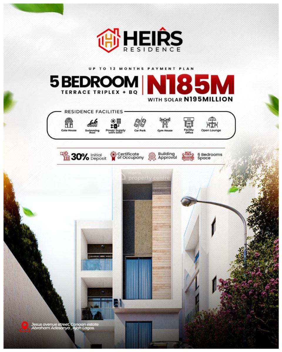 Heirs Residence, Ajah --- Luxury Living Redefined at Abraham Adesanya, Heirs Residence, Ajah, Lagos, House for Sale