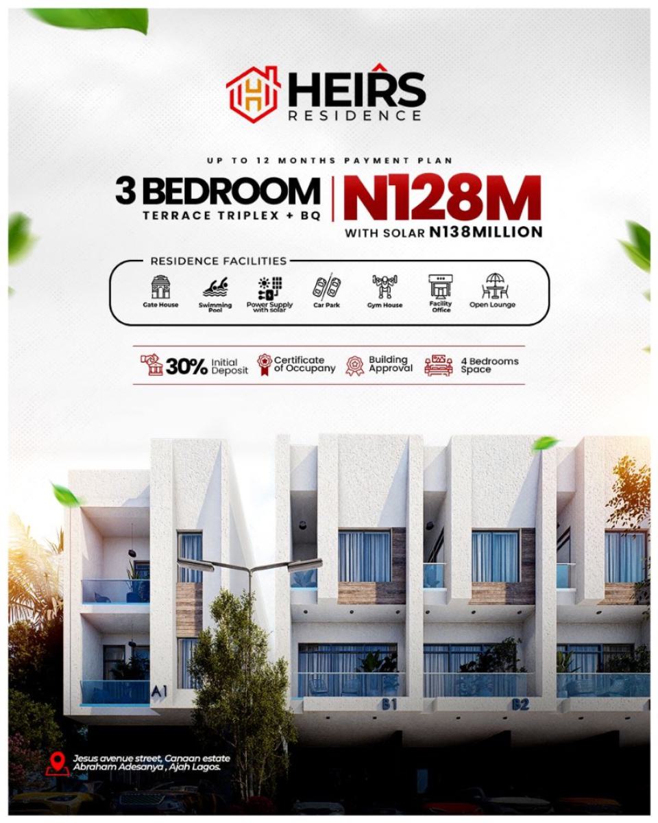 Heirs Residence, Ajah --- Luxury Living Redefined at Abraham Adesanya, Heirs Residence, Ajah, Lagos, House for Sale