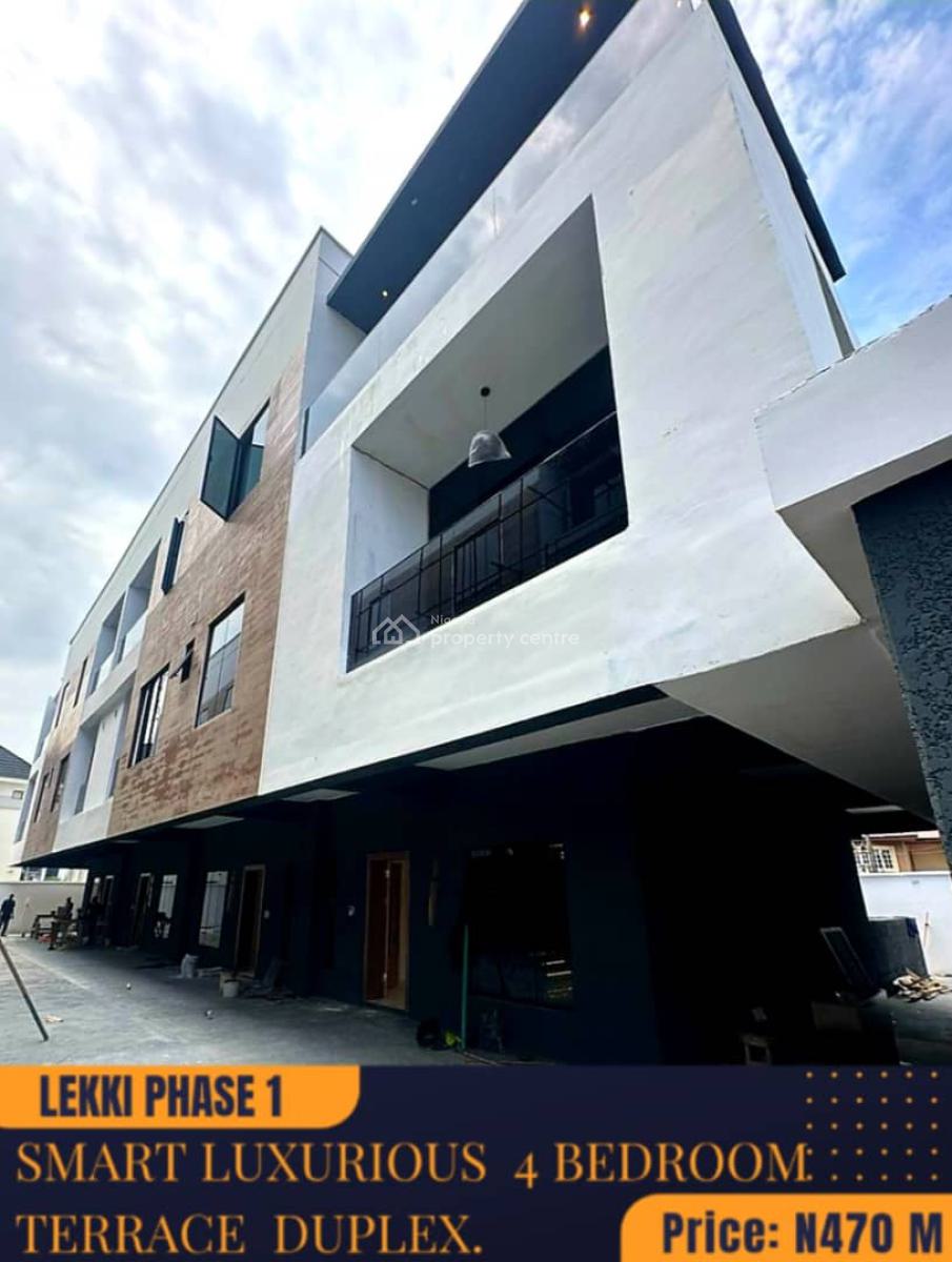 Fully Smart 4 Bed  Terrace Duplex with Bq and Pool, Lekki Phase One, Lekki Phase 1, Lekki, Lagos, Terraced Duplex for Sale