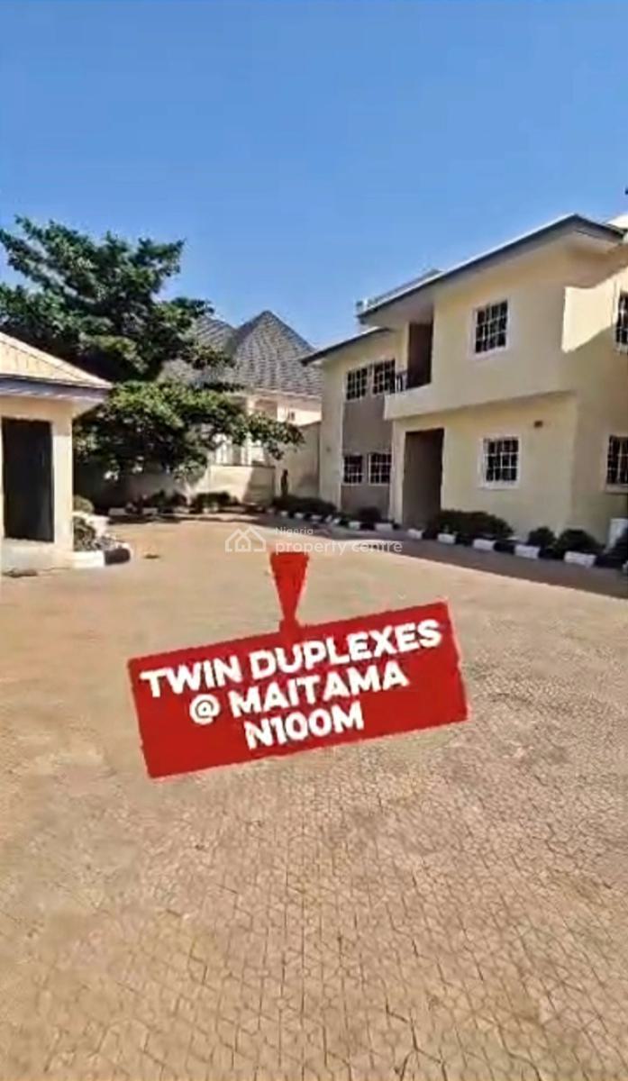 Twin 4bedrooms Duplex with Bq, Tarred Road, Maitama District, Abuja, Detached Duplex for Rent