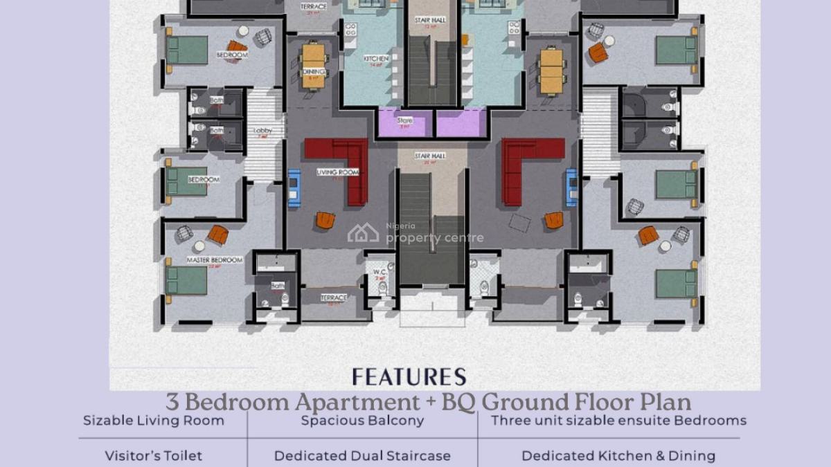 Luxurious 3 Bedroom with Bq, Sangotedo, Lekki, Lagos, Flat / Apartment for Sale