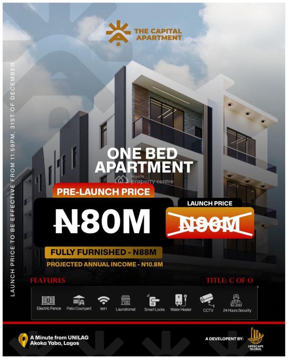 Maximize Returns Without Unnecessary Stress,own Luxury Apartments, 15m Deposit ,capital Apartments,1min Away From Unilag, Yaba, Lagos, Block of Flats for Sale