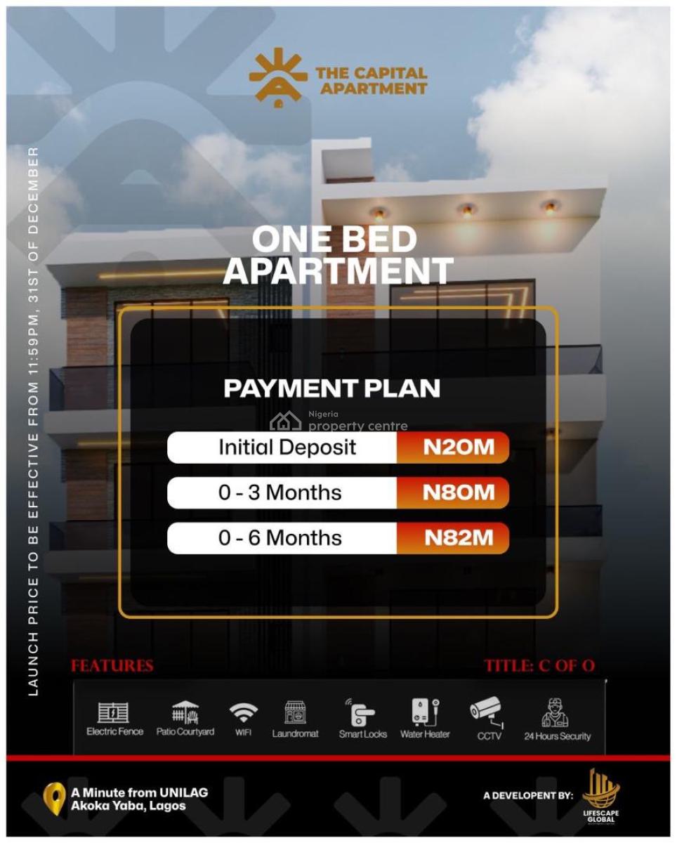 an Offplan 1 Bedroom Apartment, 2 Minutes Walk to Unilag, Plus Furnishing, Akoka, Yaba, Lagos, Mini Flat (room and Parlour) for Sale