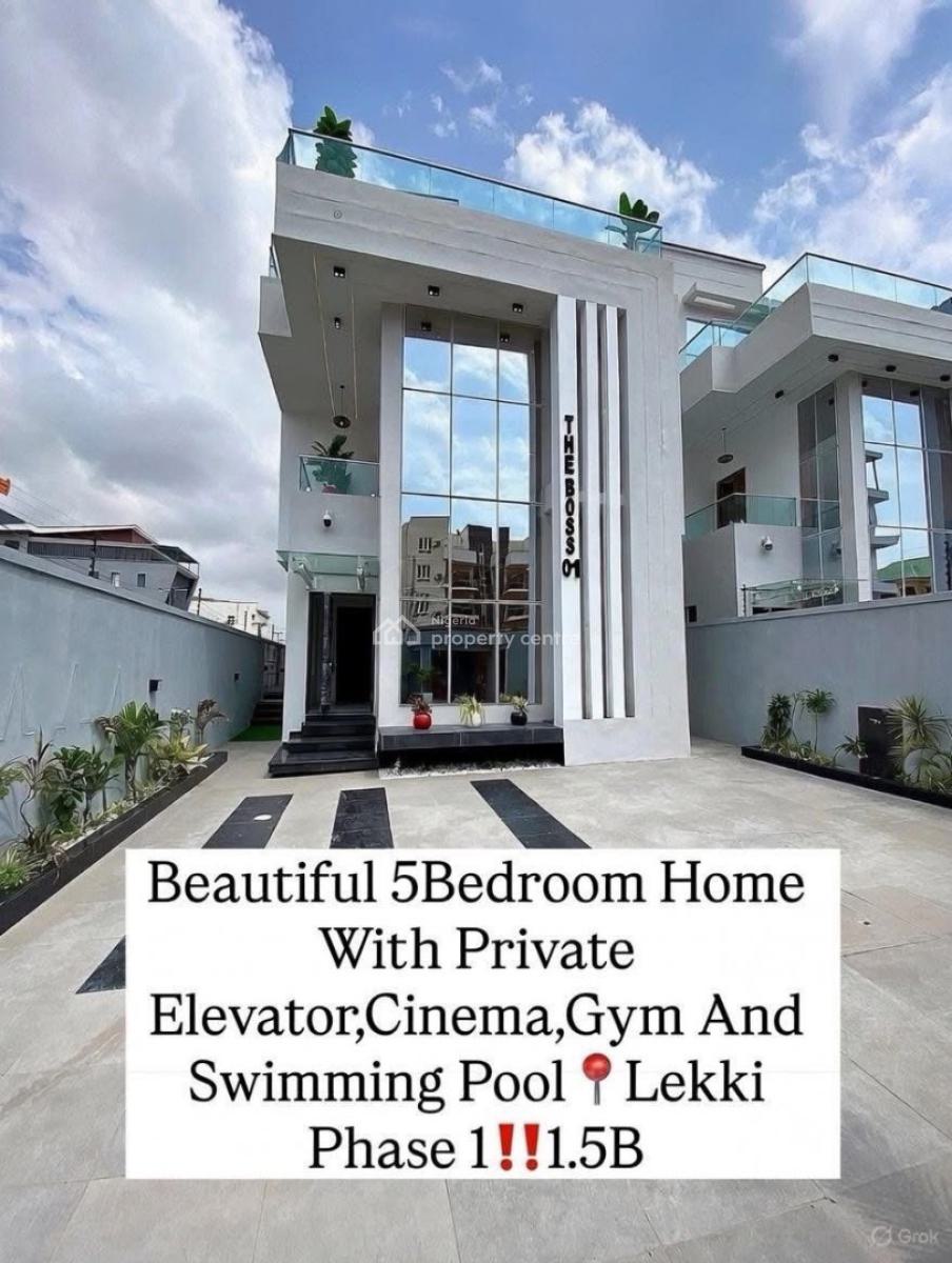 Beautiful 5bedroom Home with Amazing Features, Lekki Phase 1, Lekki, Lagos, Detached Duplex for Sale